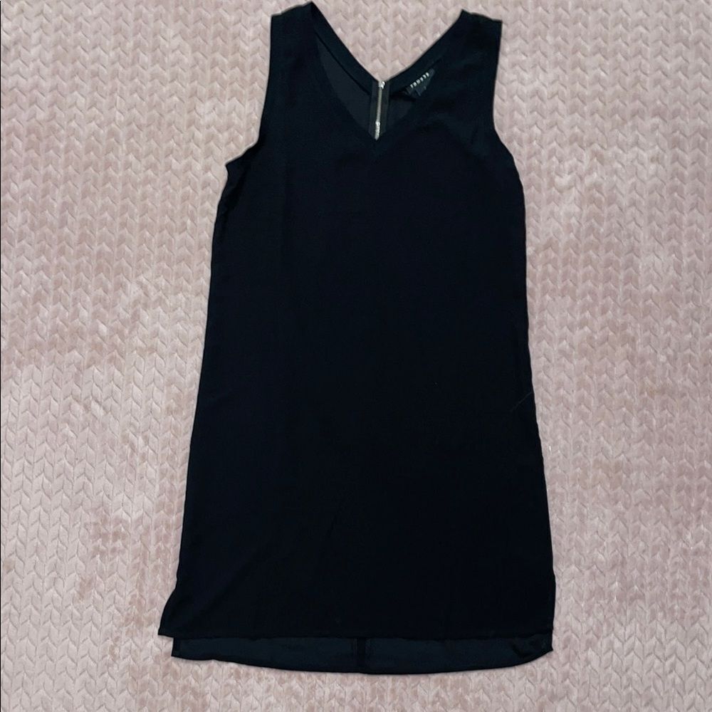 Trouve Women’s Black Sleeveless Lightweight Simple Black Dress